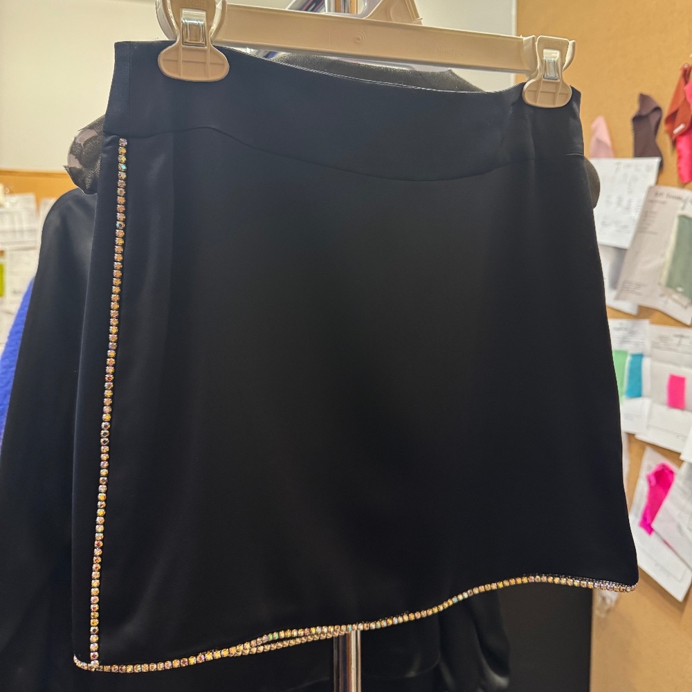 Crystal silk mini skirt